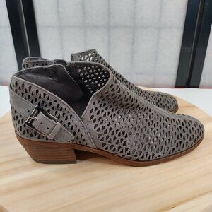 Vince Camuto Phandra Gray Suede Harness Ankle Booties Women US 8M